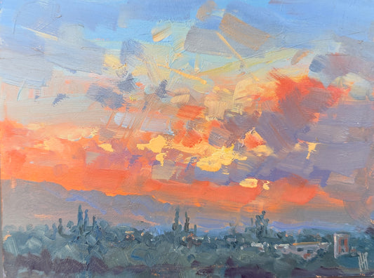 Distant mountains, sunrise