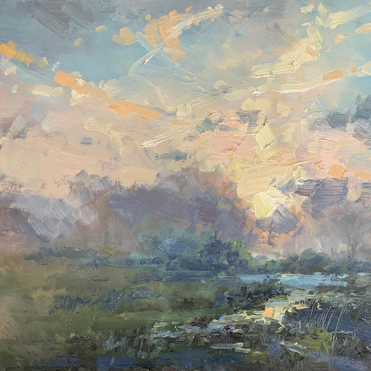 Winter sunset, drizzle